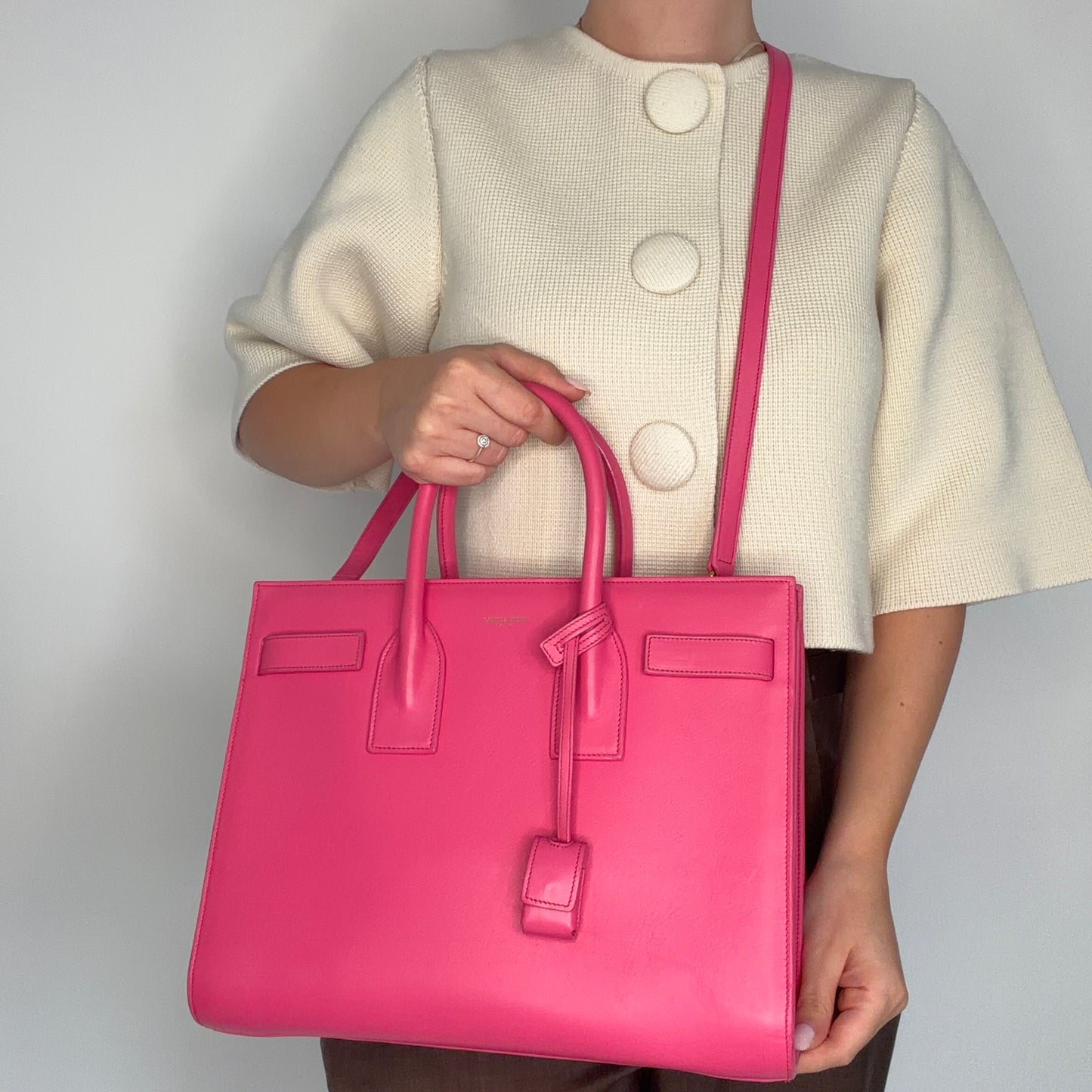 Saint Laurent Sac Du Jour Pink Small With Strap