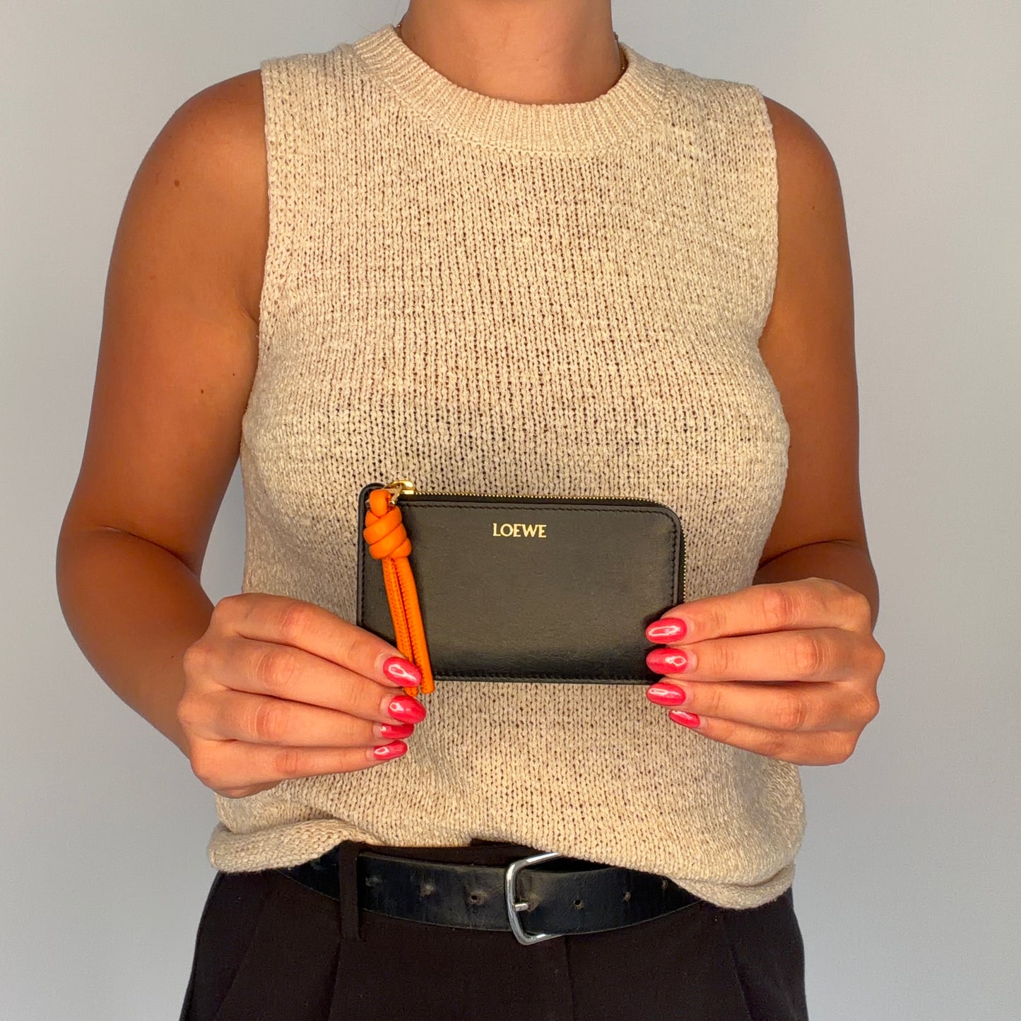 Loewe Knot Cardholder Black/Orange