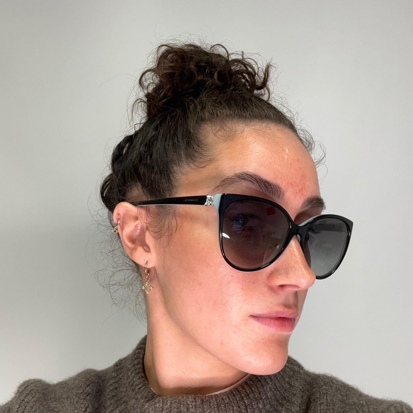 Tiffany & Co Black/Blue TF4089 Cat Eye Sunglasses