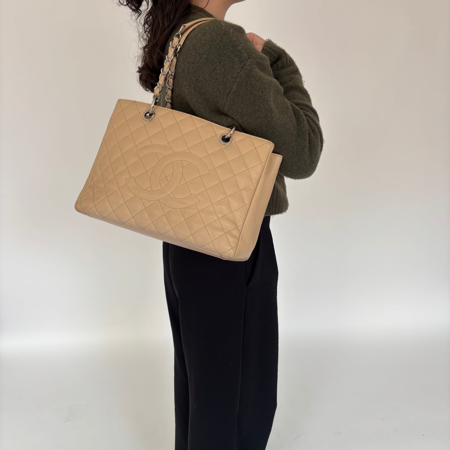 Chanel Light Beige Caviar New Model GST 2012/13