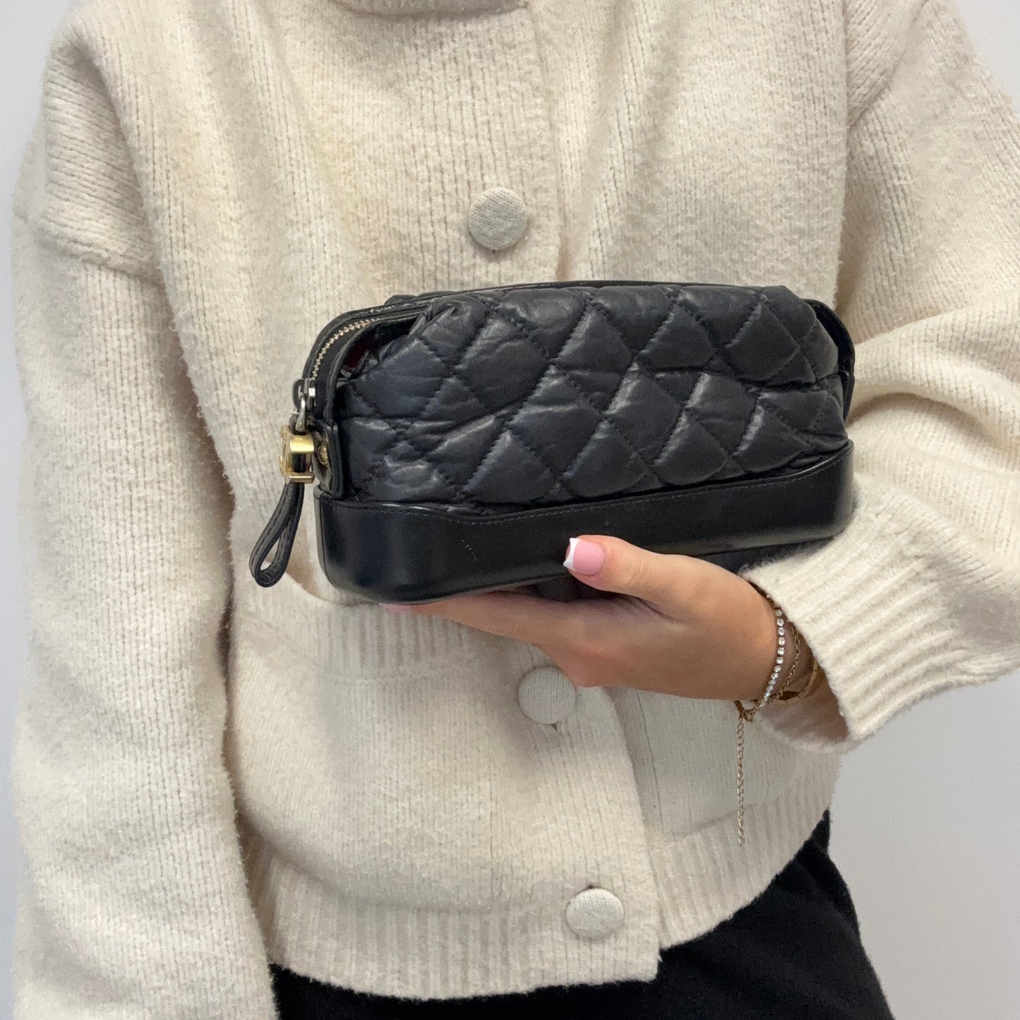 Chanel Gabrielle Cosmetic Pouch Black Calfskin 2018