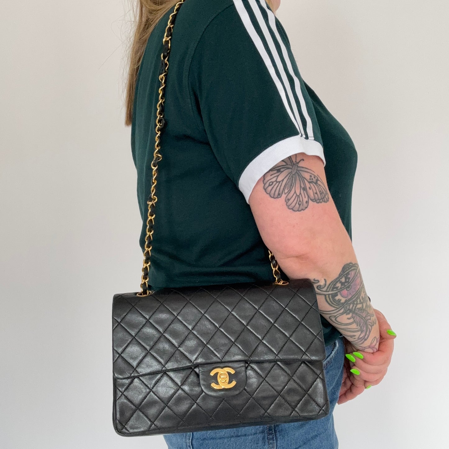 Chanel Classic Double Flap Vintage Black Lambskin 1989/91 GH