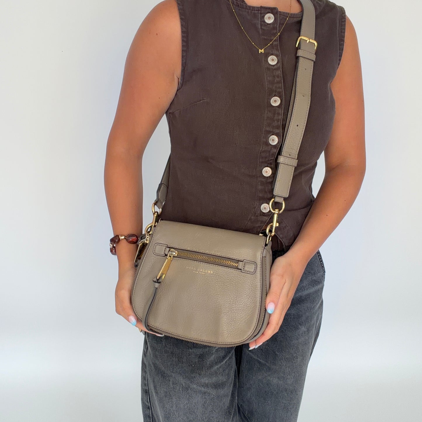 Marc Jacobs Recruit Small Saddle Bag Cement
