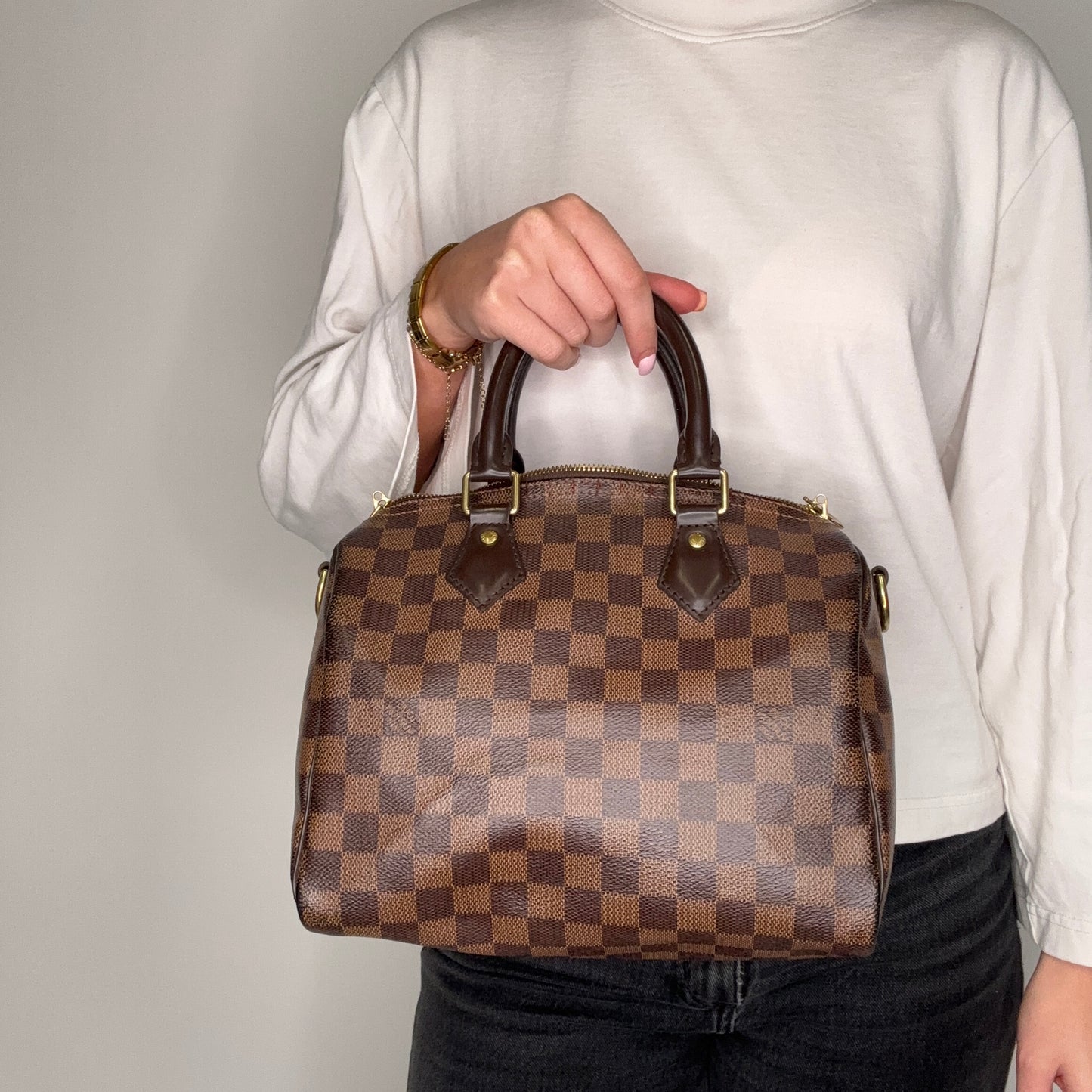Louis Vuitton Speedy 25 Bandouliere Damier Ebene LA4188