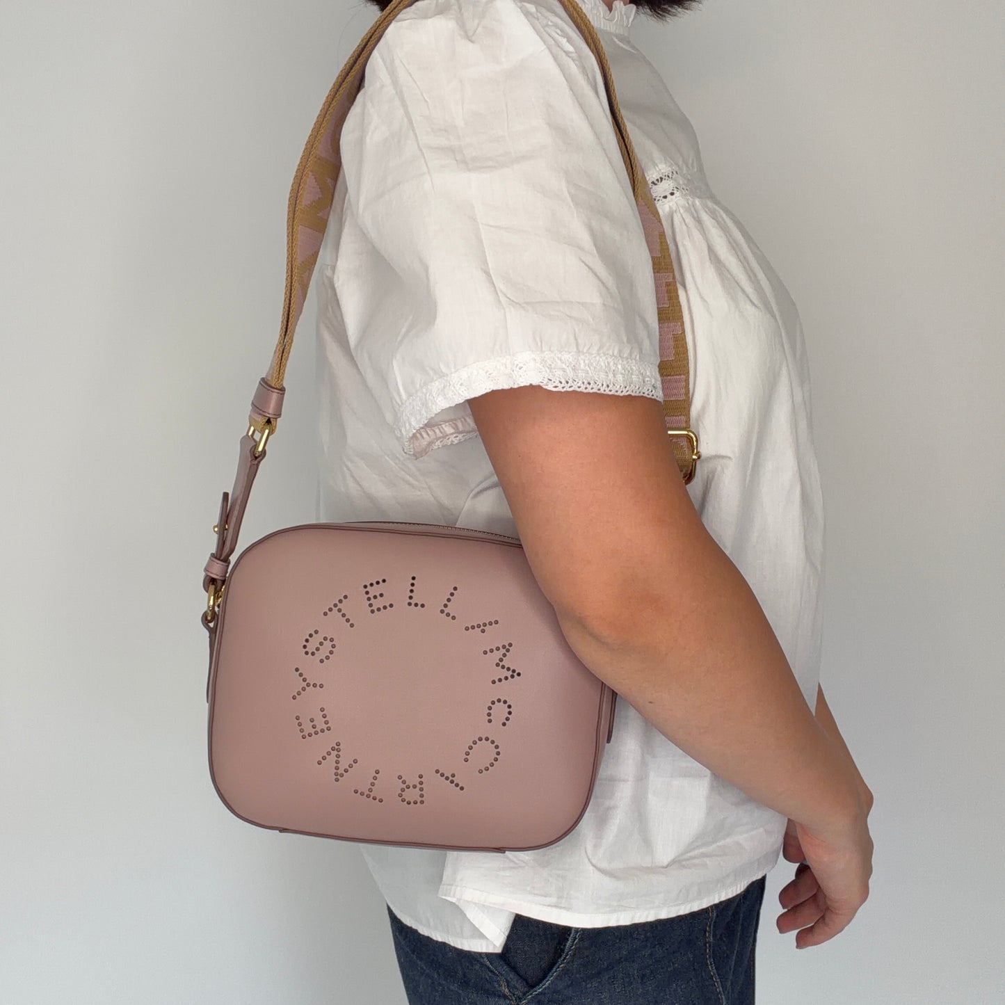 Stella McCartney Logo Camera Bag Lavander Faux Leather