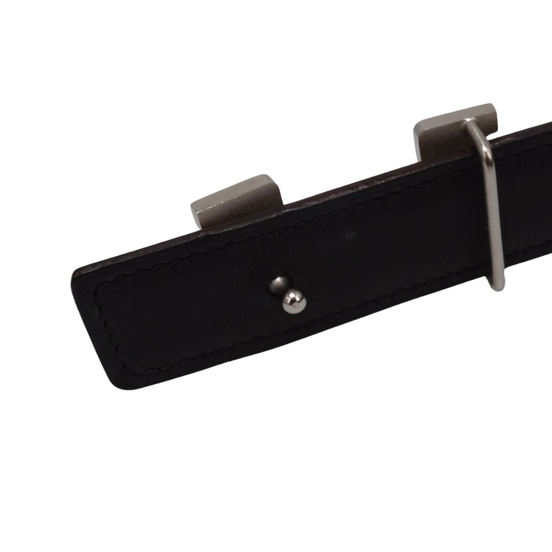 Hermes Belt 24mm Mini Constance Buckle Etoupe/Noir PHW 2017
