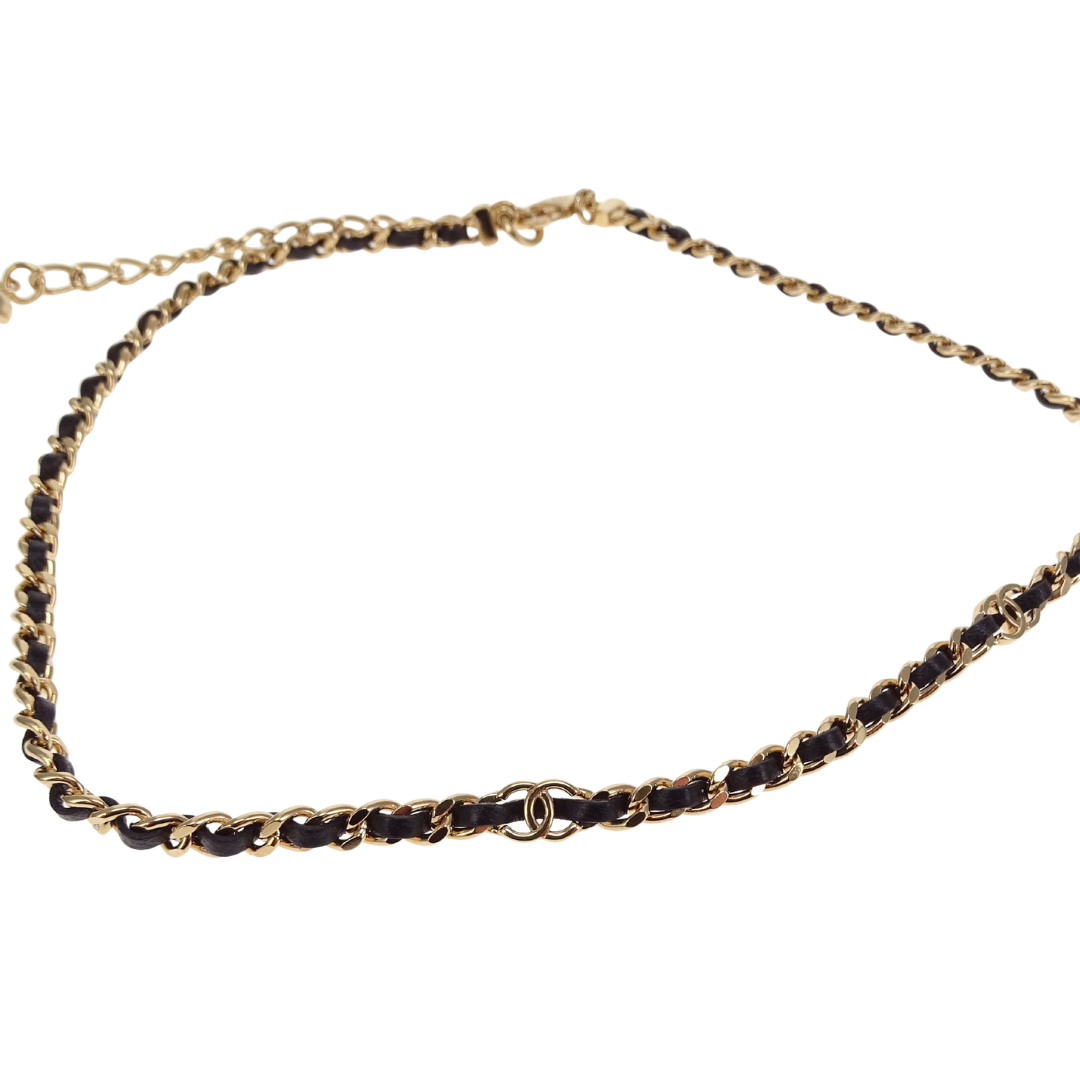 Chanel Leather Woven GHW CC Choker 2026