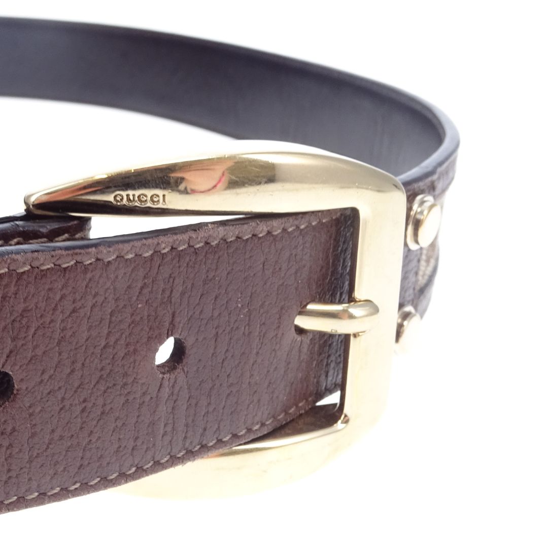 Gucci Belt GG Canvas and Brown Leather 90cm