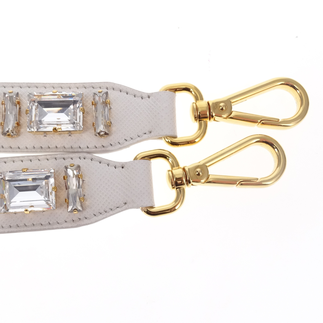 Prada Strap White Leather and Crystal GHW