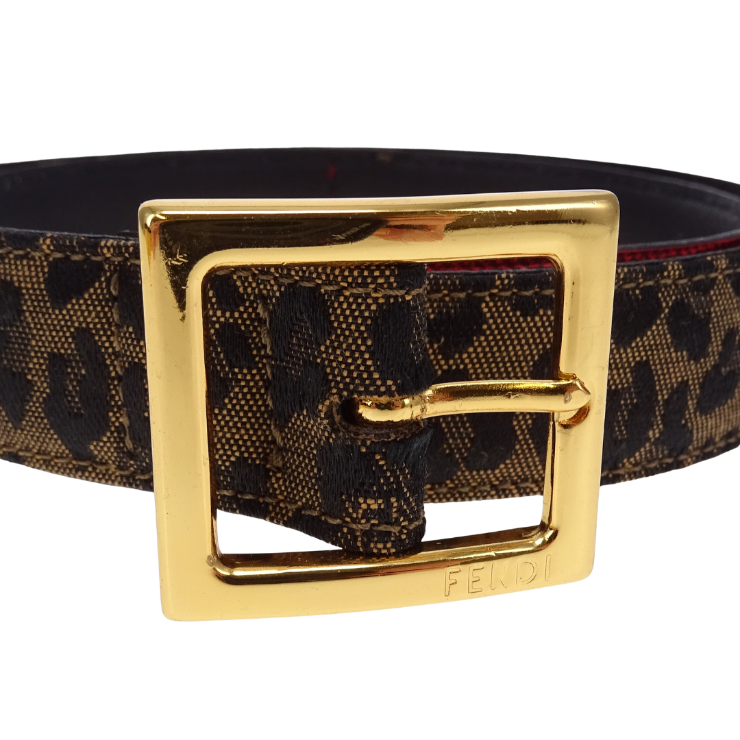 Fendi Belt Leopard/Red Vintage (very small fit)