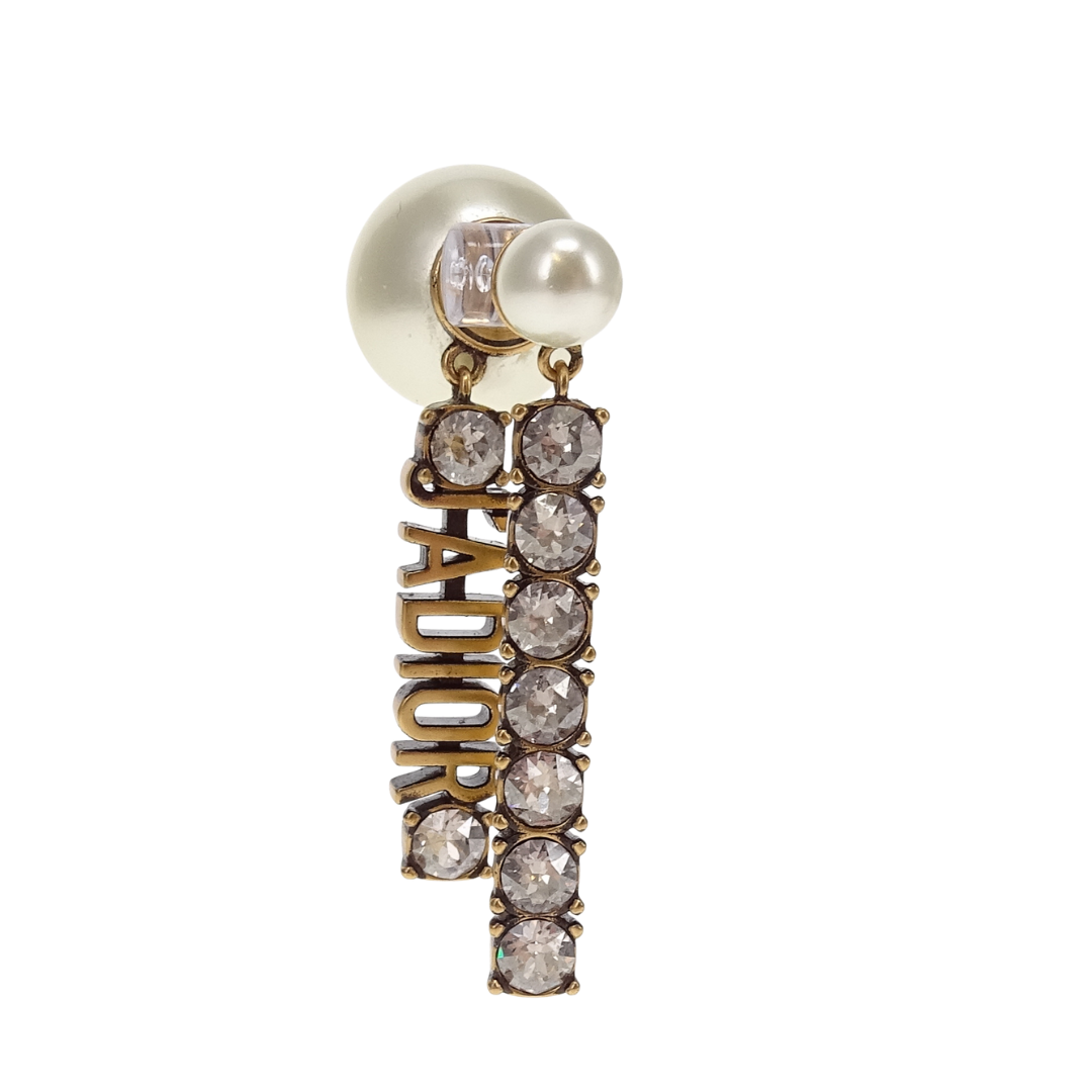 Dior J'adior Tribales Earrings Goldtone and Diamante