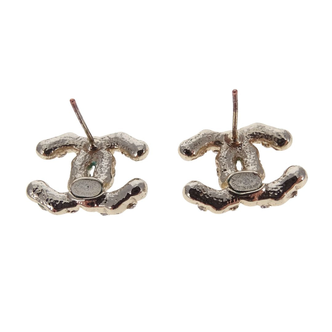 Chanel Costume Pearl & Goldtone Metal CC Earrings