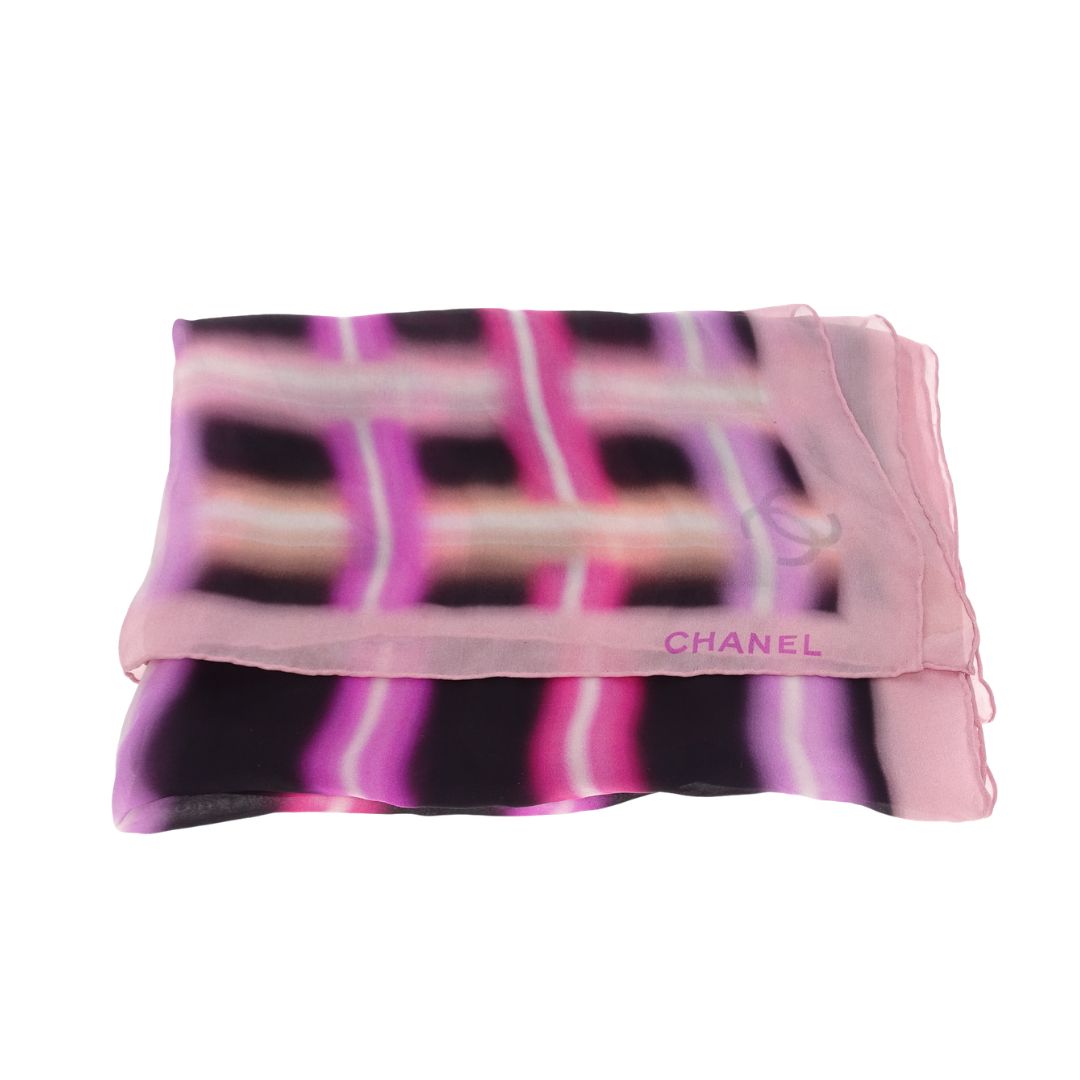 Chanel Neon Rayures Light Silk Scarf