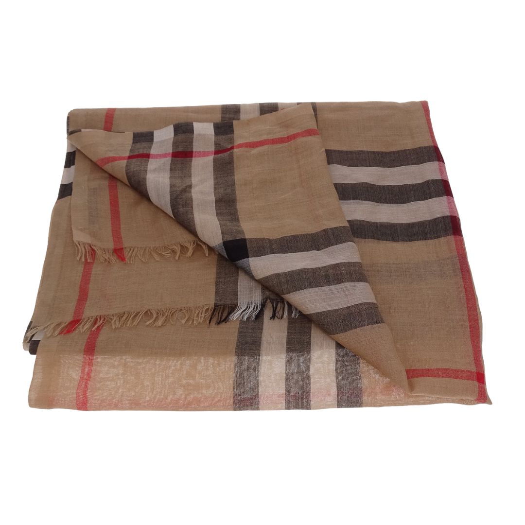 Burberry Scarf House Check Light Silk & Wool Blend