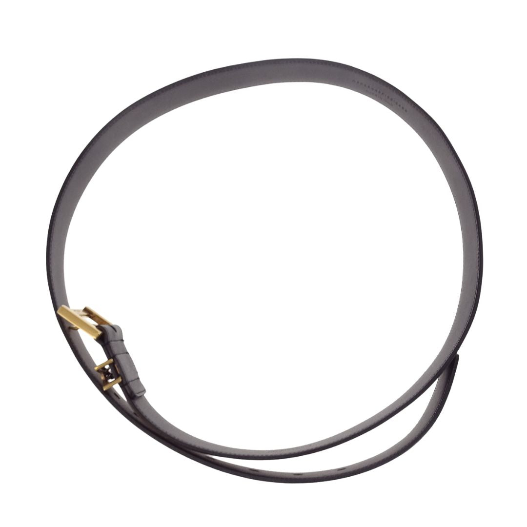 Saint Laurent Cassandre Buckle Belt In Black Smooth Leather 85cm