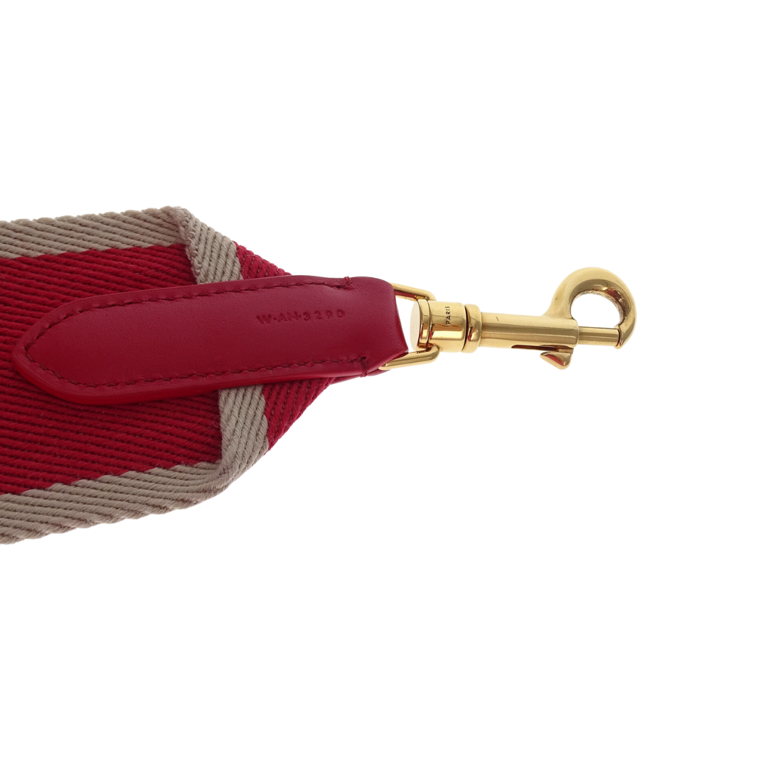 Celine Cotton Canvas Strap Red & Beige Stripe