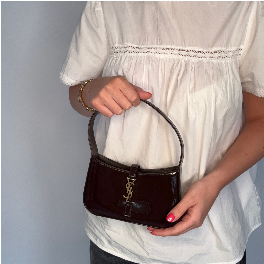 Saint Laurent Le 5  à  7 Mini Burgundy Patent 2024