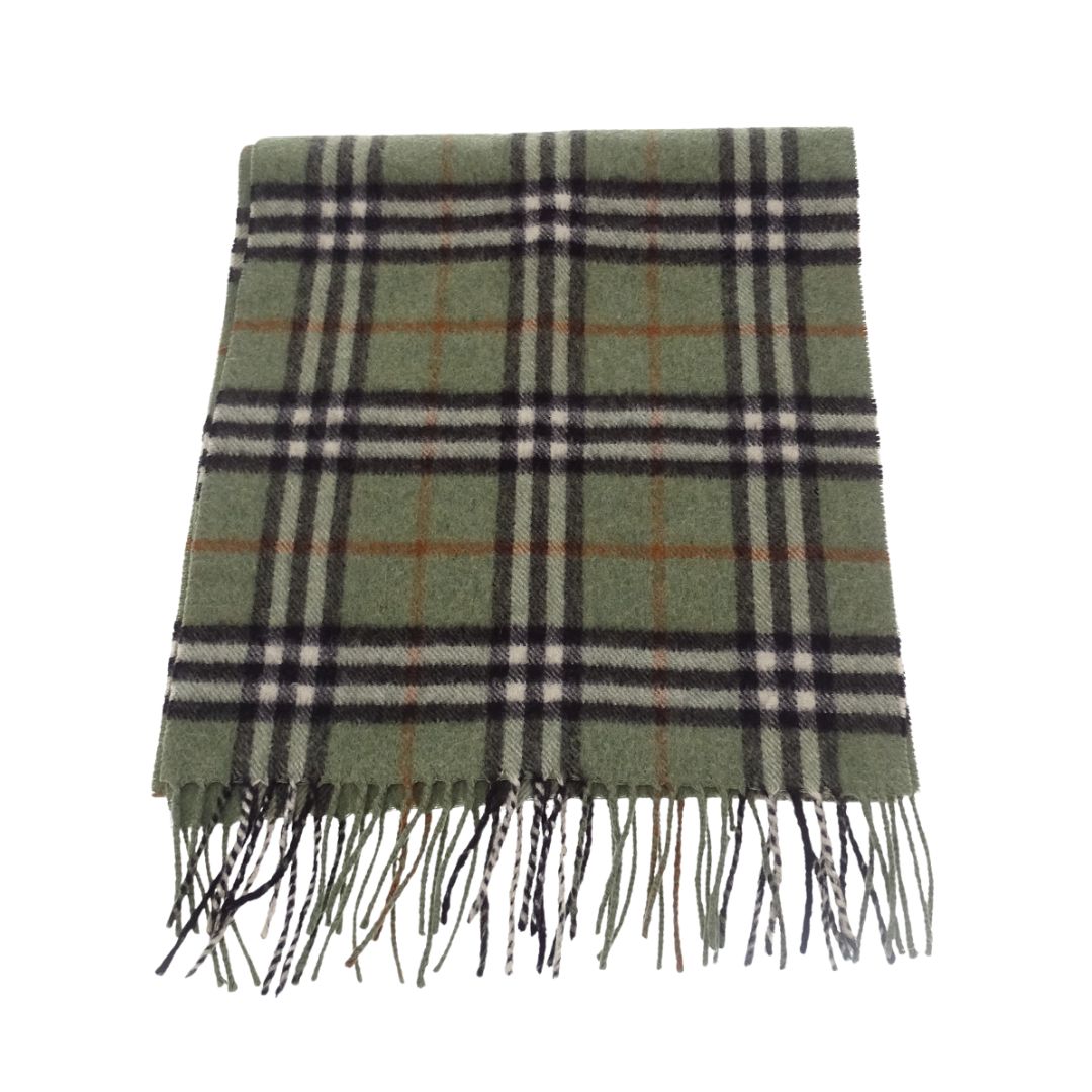 Burberry Scarf Green Classic Check 100% Cashmere