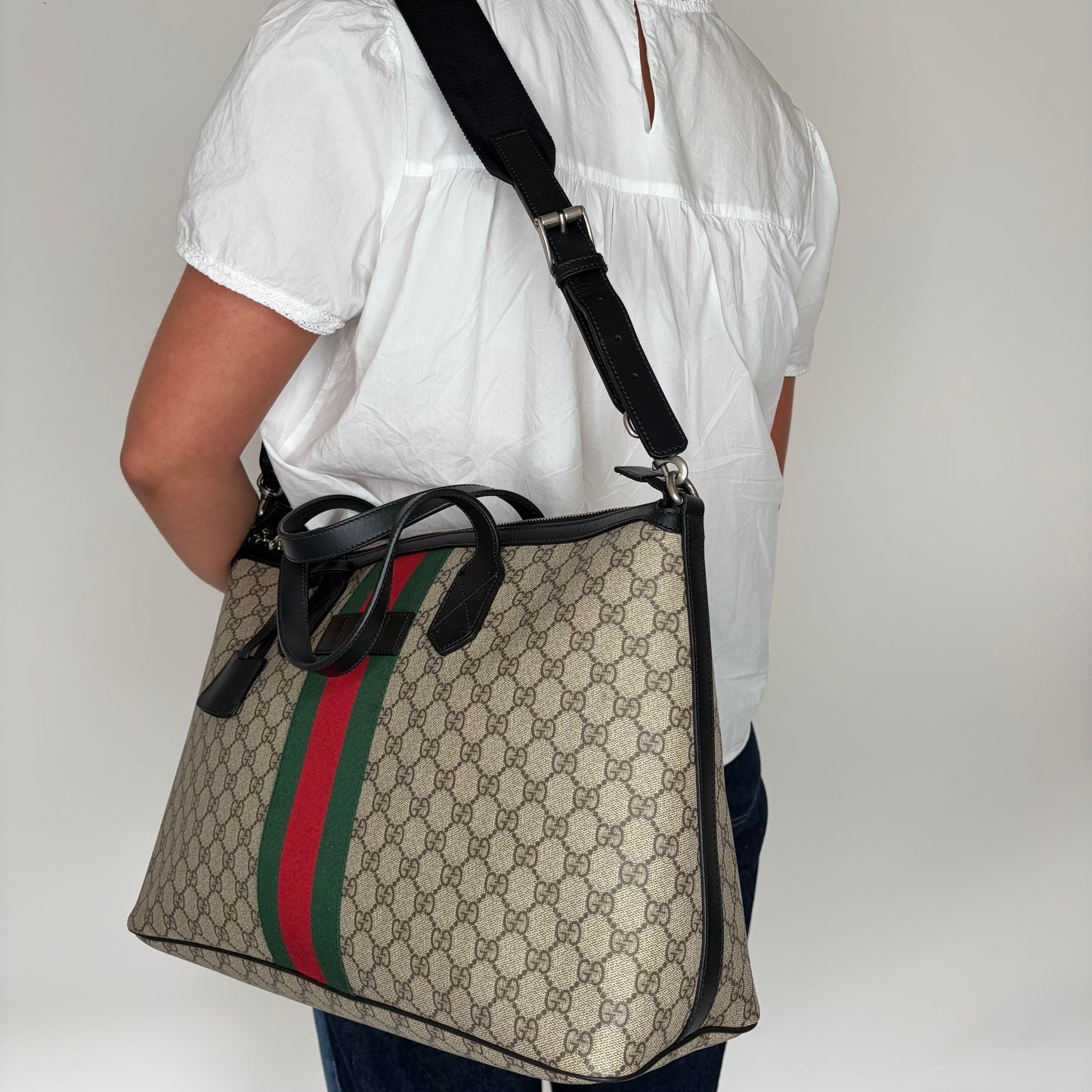 Gucci Ophidia Web Carryall Bag