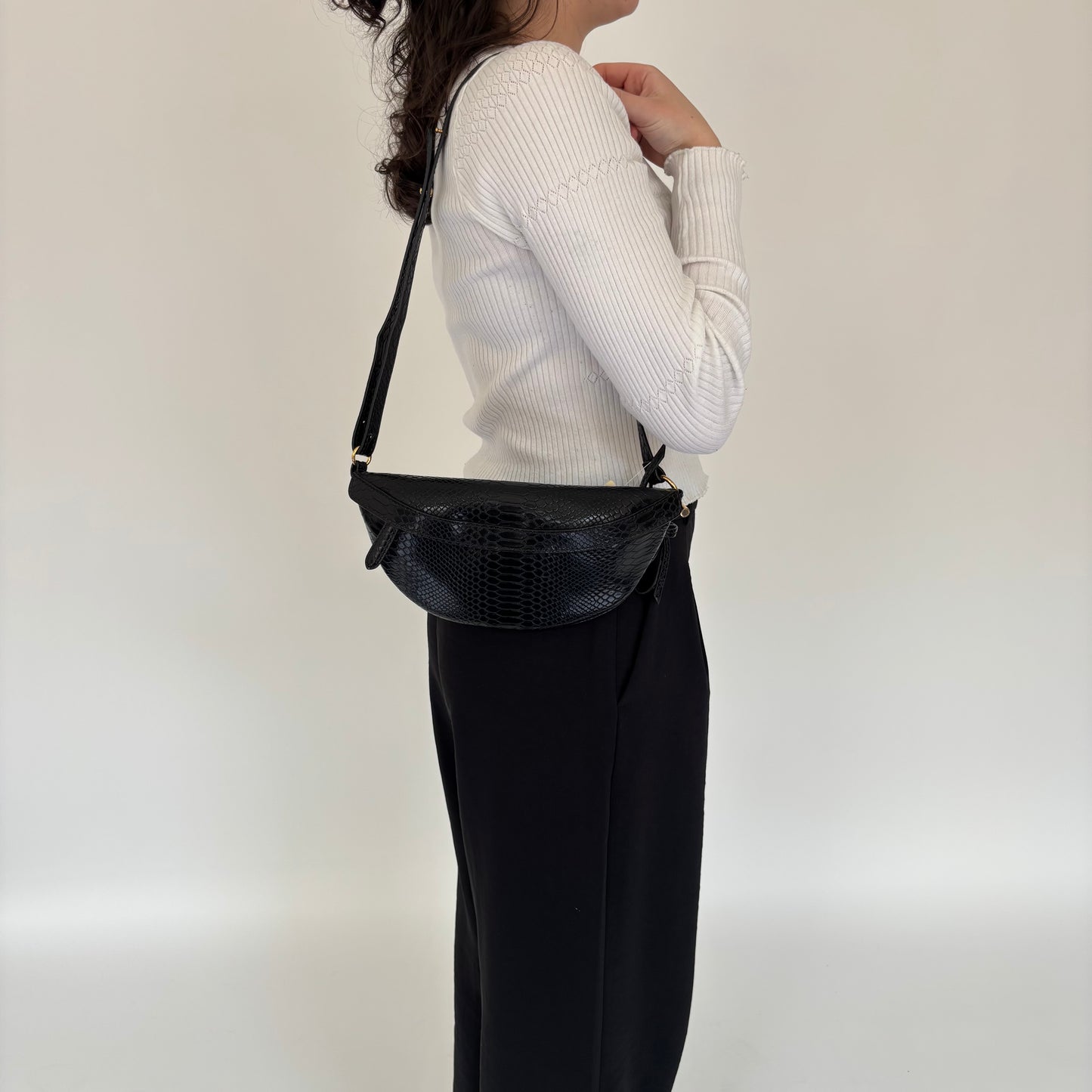 Stella McCartney Snakeprint Faux Leather Waist Bag
