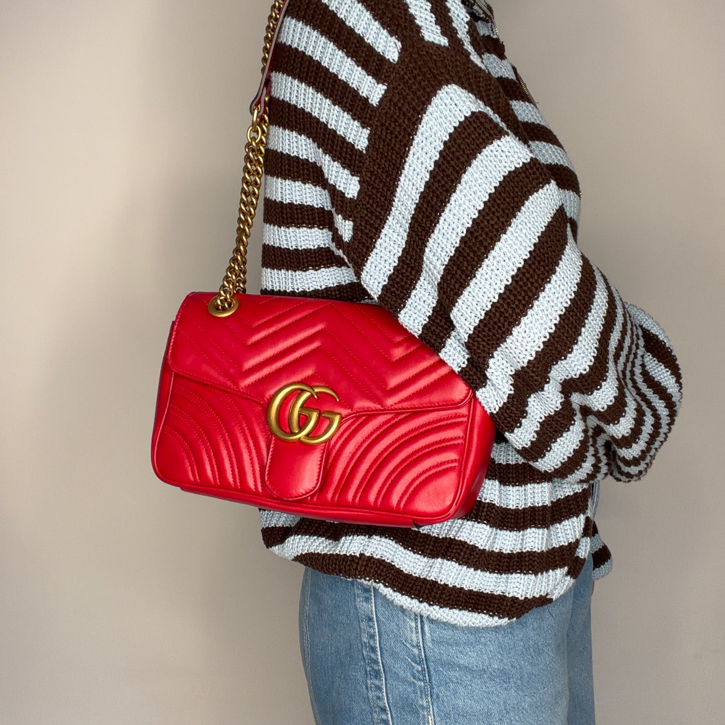 Gucci Marmont Flap Old Model Small Red GHW