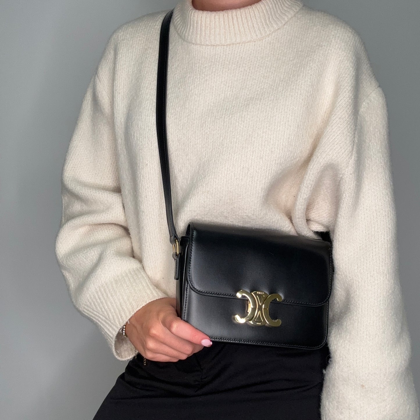 Celine Triomphe Teen Black