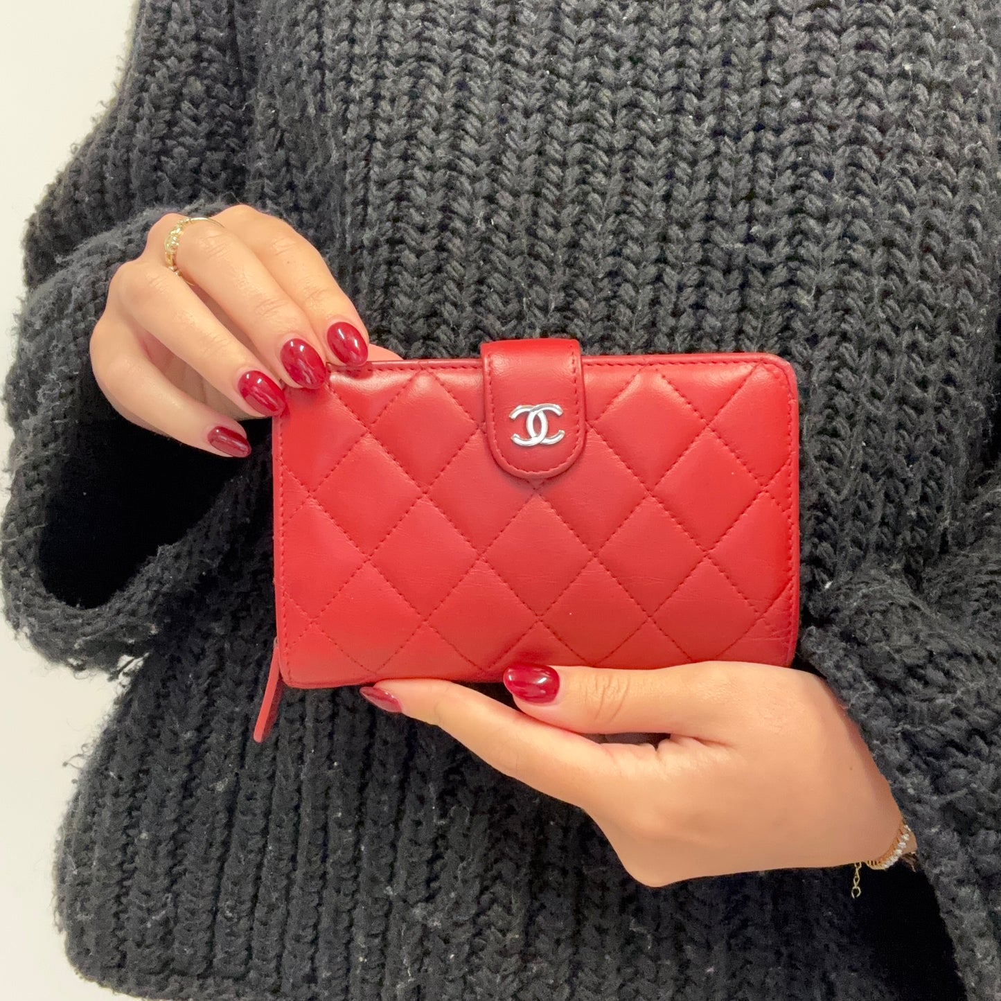 Chanel Classic Medium Compact Wallet Ruby Red 2011