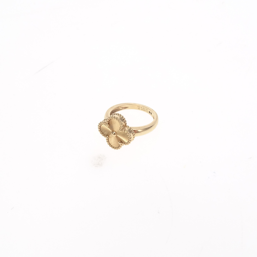 Van Cleef & Arpels Vintage Alahambra Ring 18k Gold Size 56