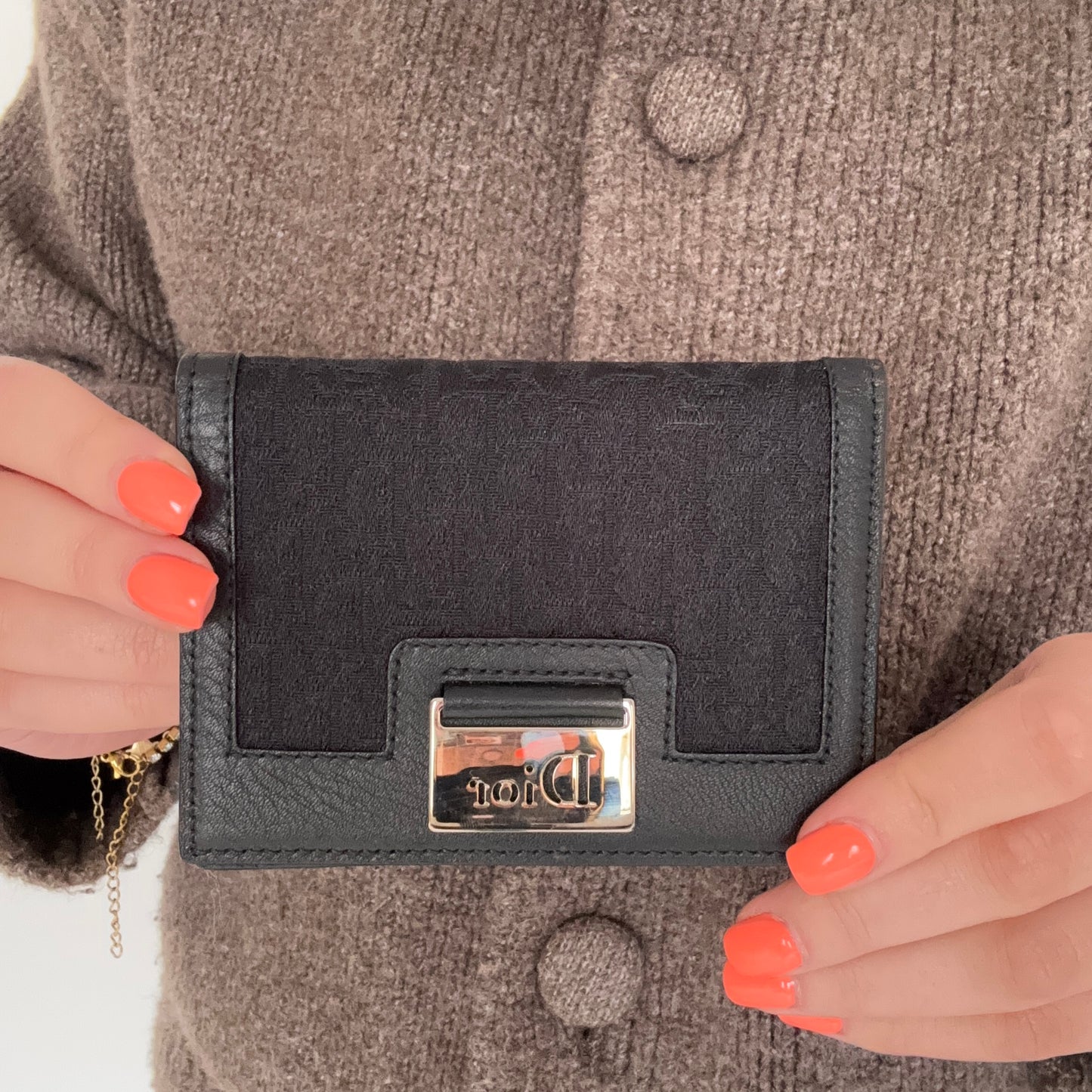 Dior Flap Card Holder Black Oblique