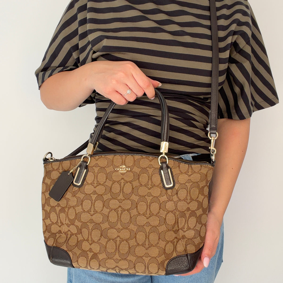 Coach Signature Kelsey Satchel Brown