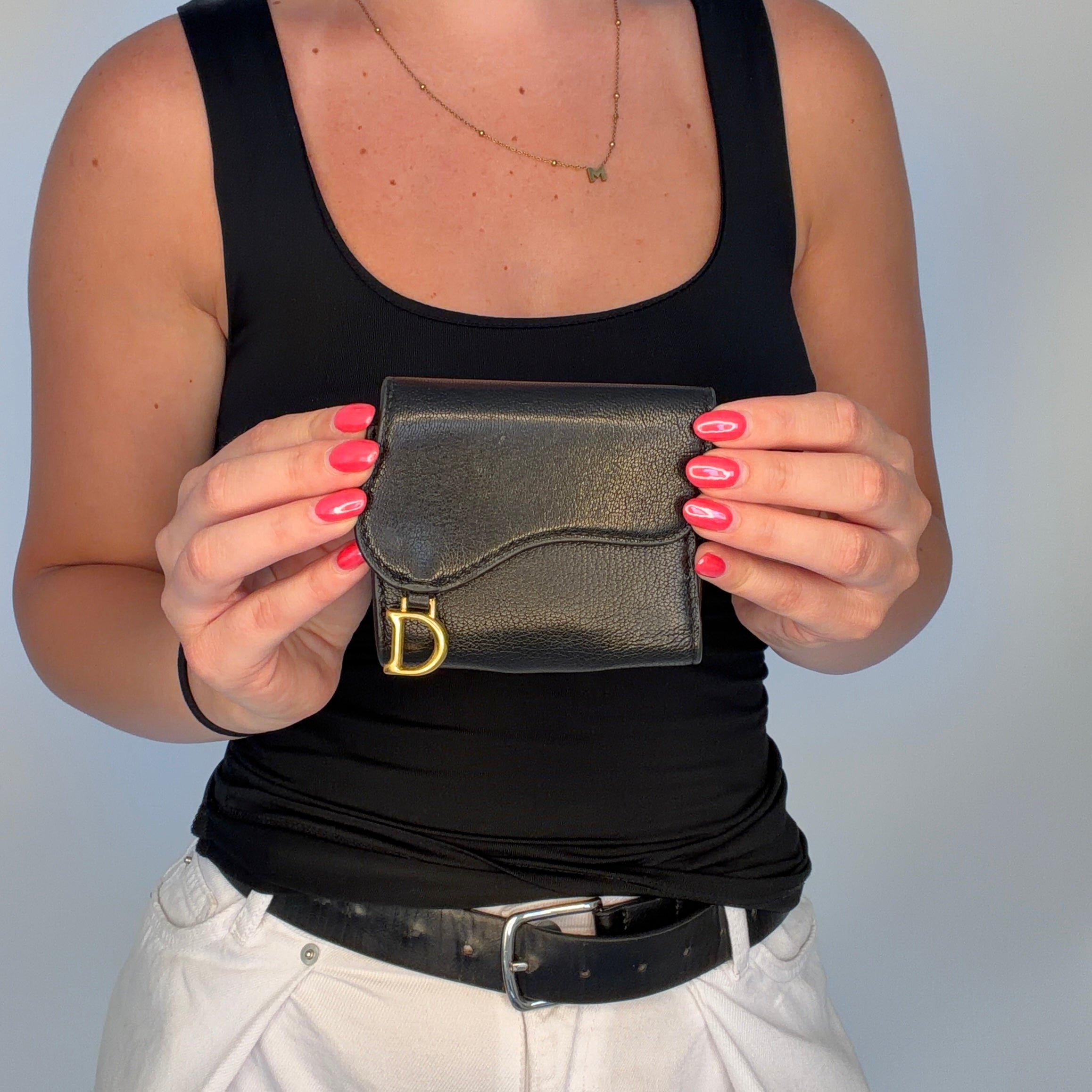 Dior Saddle Lotus Wallet Black GHW 2024 | Authenticated Pre-Owned