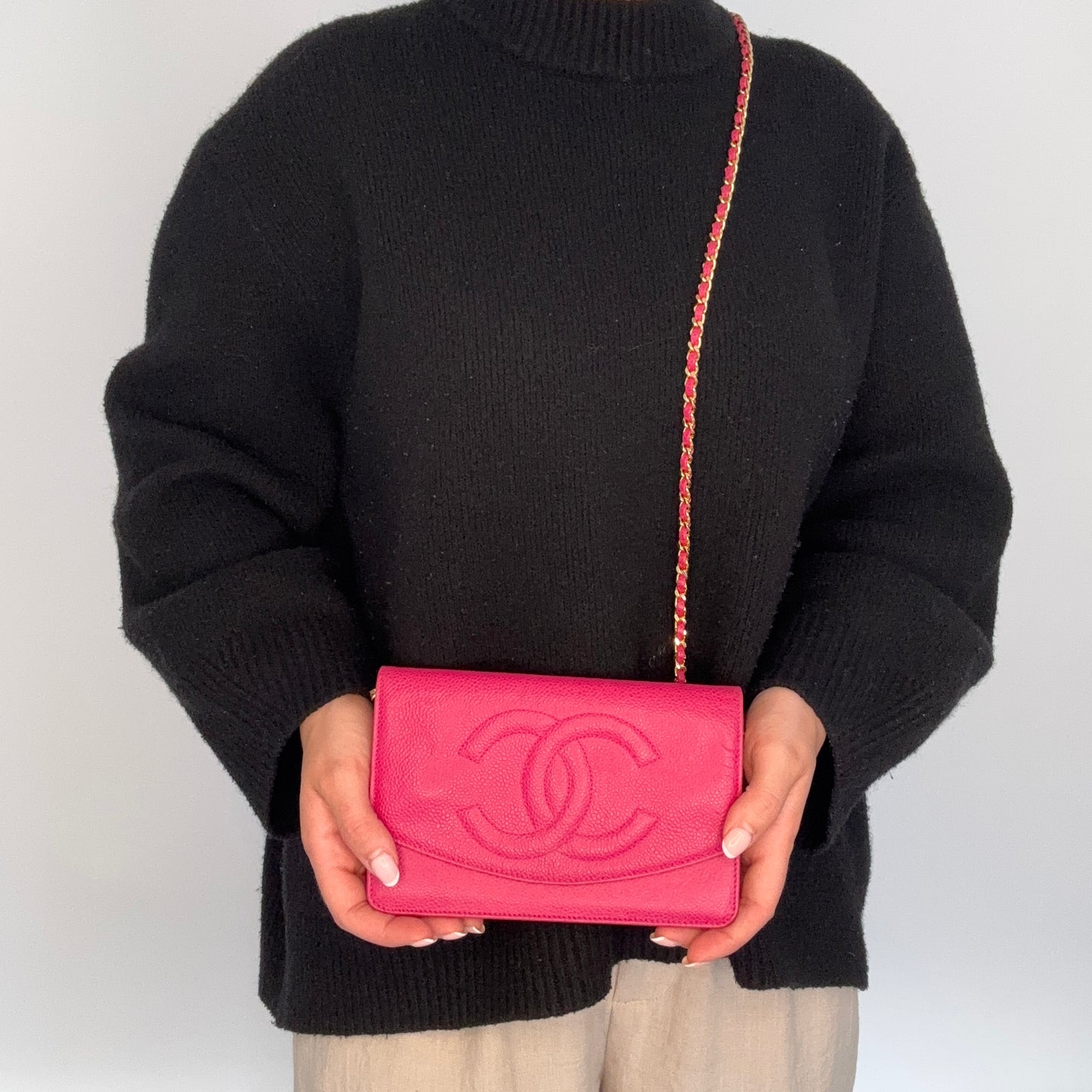 Chanel Wallet on Chain Timeless CC Pink Caviar GHW 91/94