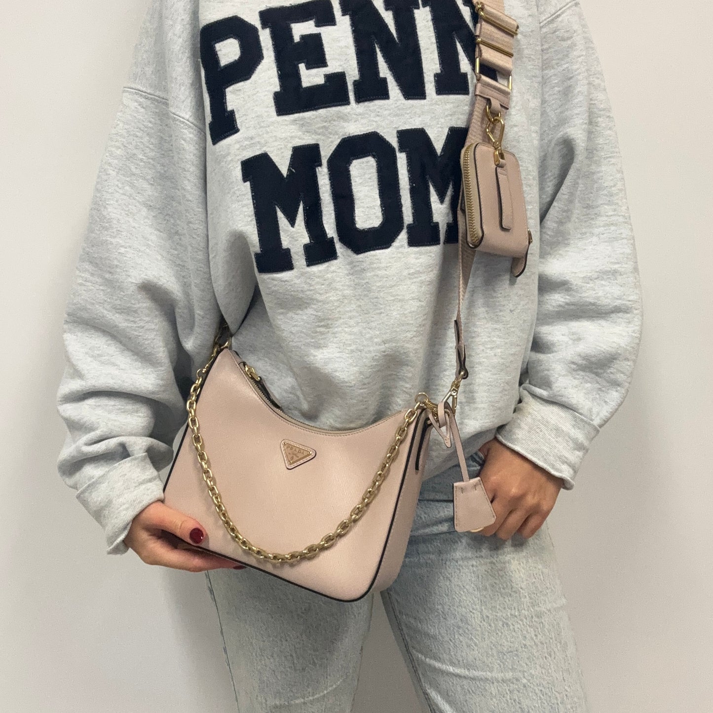 Prada Re-Edition 2005 Saffiano Leather In White Water Lily