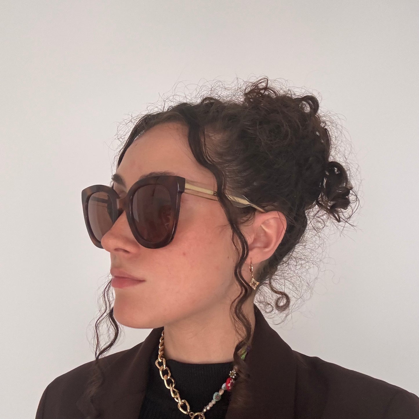 Gucci Cat Eye Tortoise & Gold Resin Frame Sunglasses GG06564S