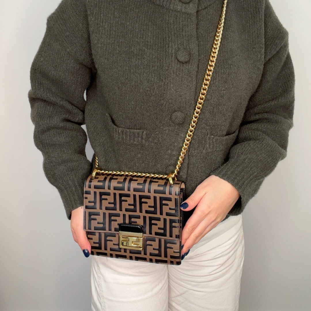 Fendi Kan U Small Shoulder Bag Brown
