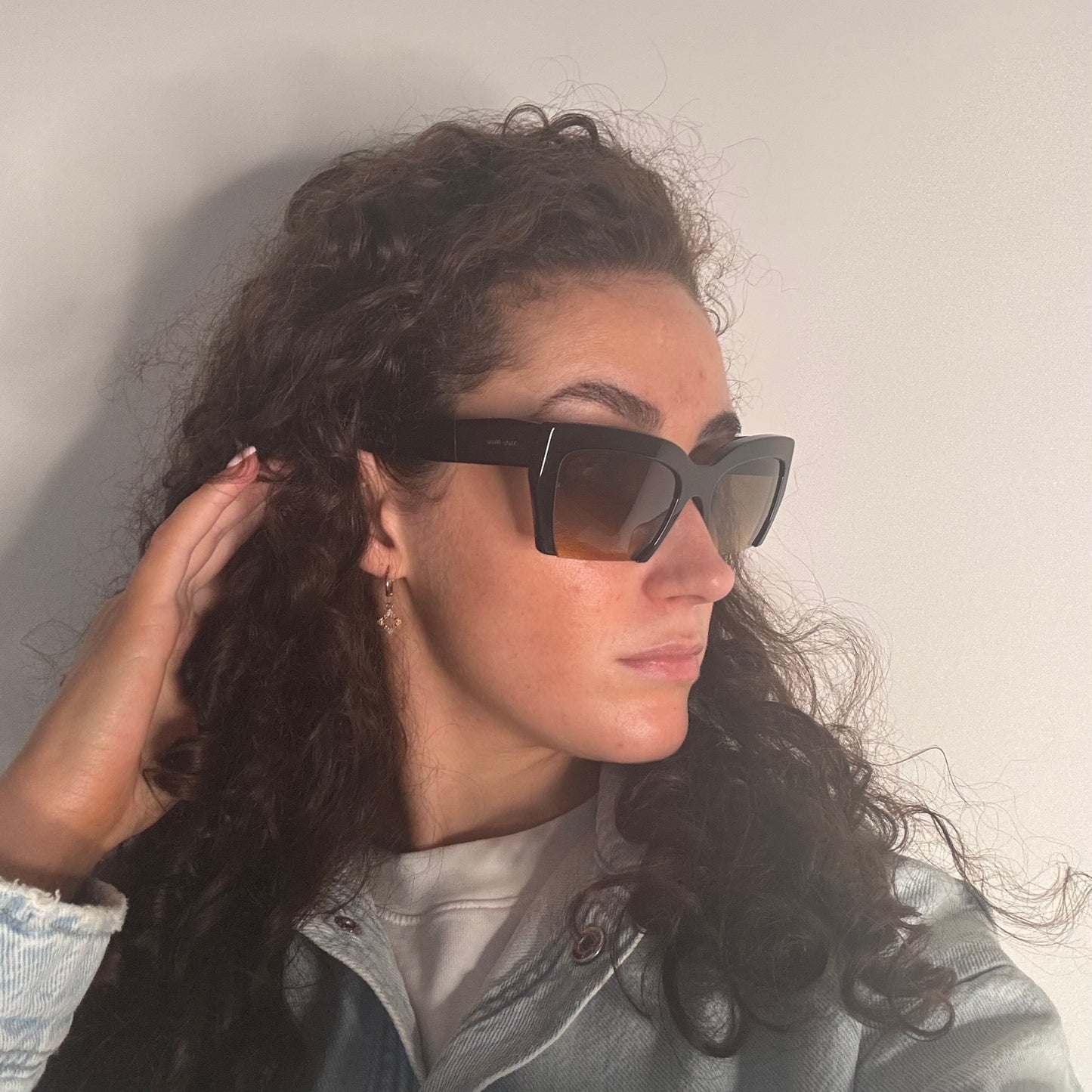 Miu Miu Sunglasses SMU06Q Half Rim Black