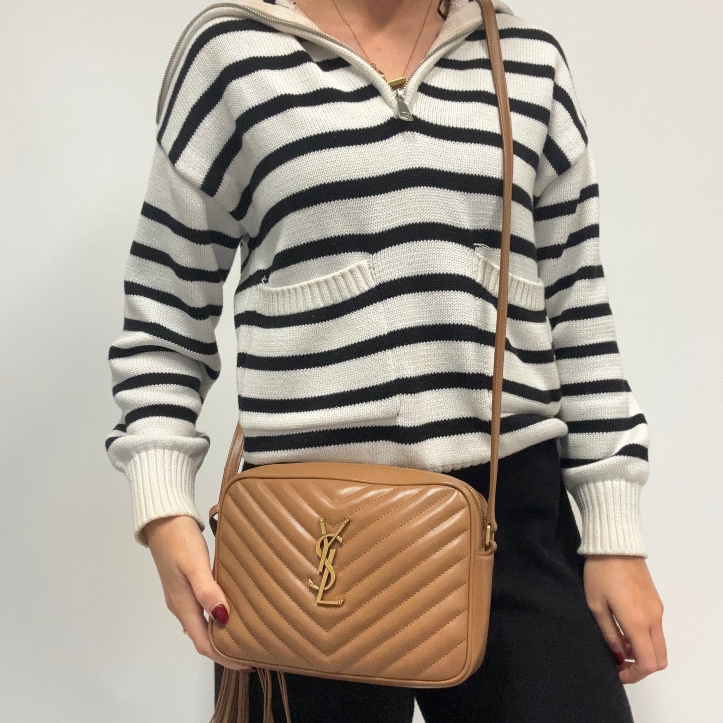 Saint Laurent Lou Camera Bag In Honey Brown