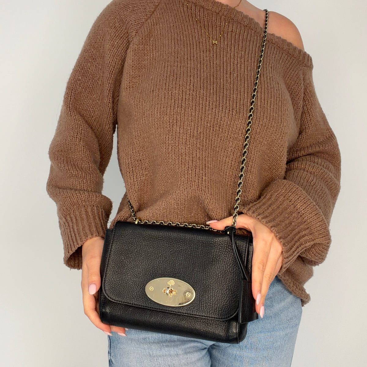 Mulberry Lily Regular Black With Gold Hardware