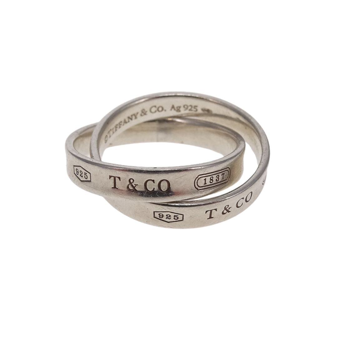 Tiffany & Co Since 1837 Interlocking Ring Sterling Silver (size 52)