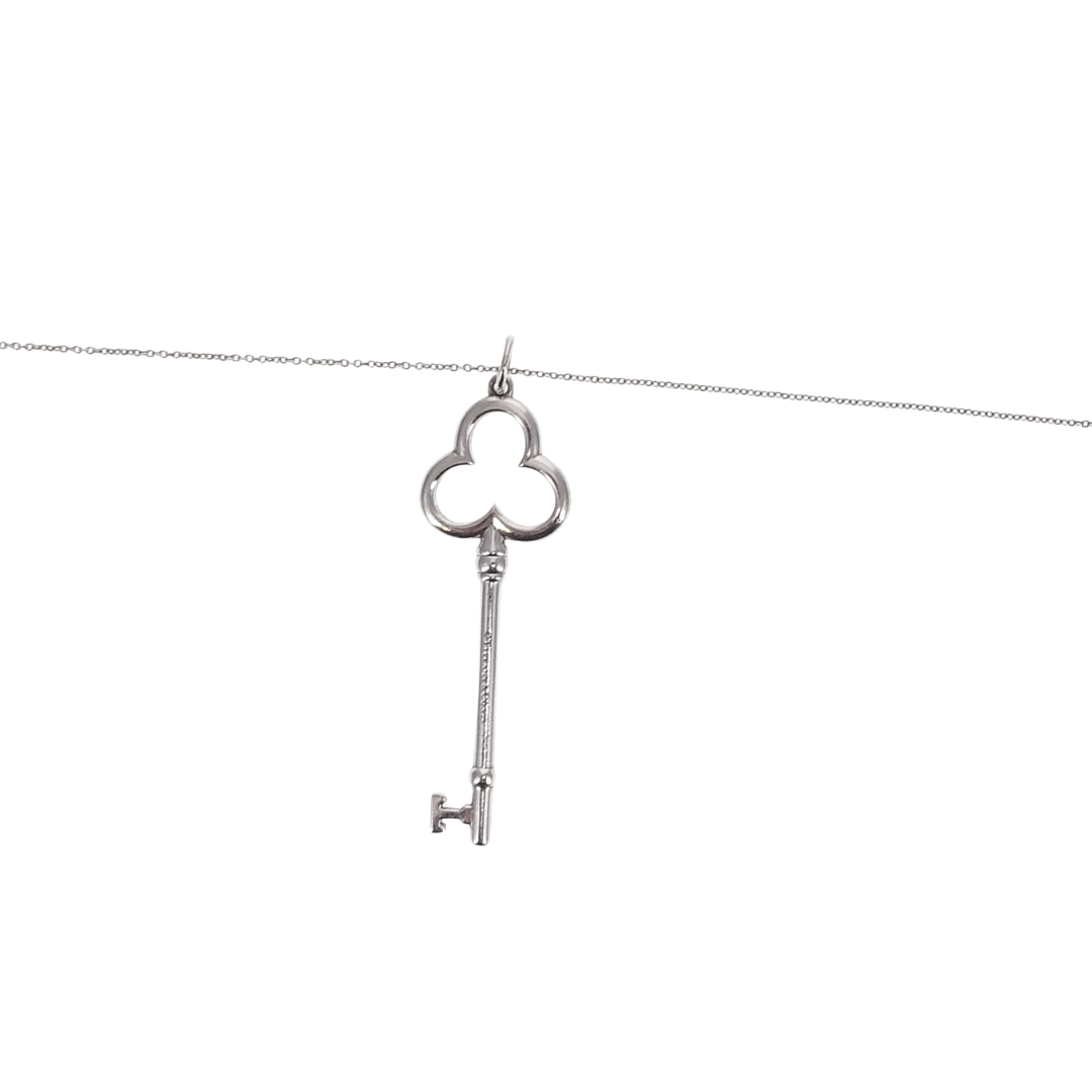 Tiffany & Co Large Key Pendant On Chain Sterling Silver 925