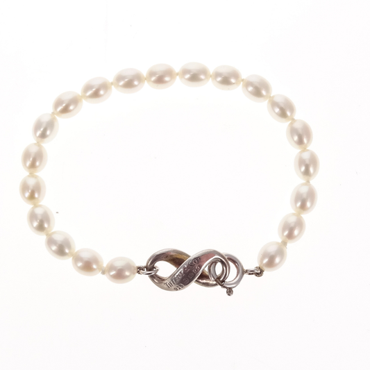 Tiffany & Co Infinity Link Bracelet Pearl and Sterling Silver