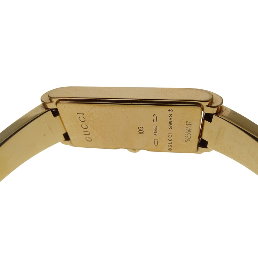 Gucci Mother Of Pearl Dial Stainless Steel Gold Watch 109