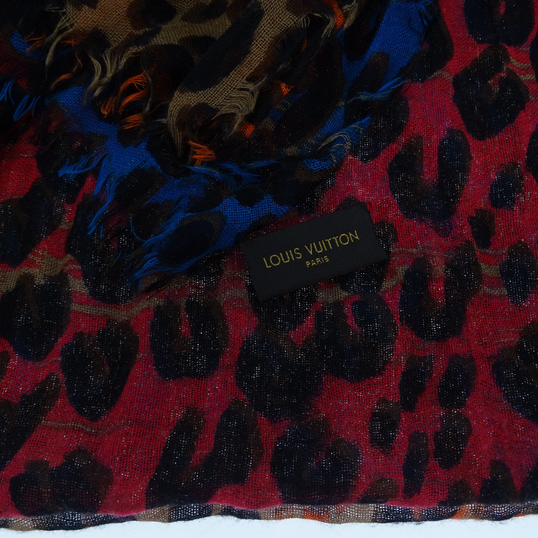 Louis Vuitton Limited Edition Stephen Sprouse Colour Block Leopard Stole Cashmere & Silk