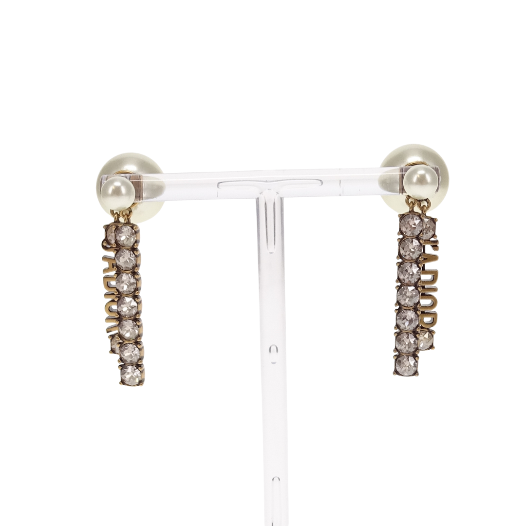 Dior J'adior Tribales Earrings Goldtone and Diamante