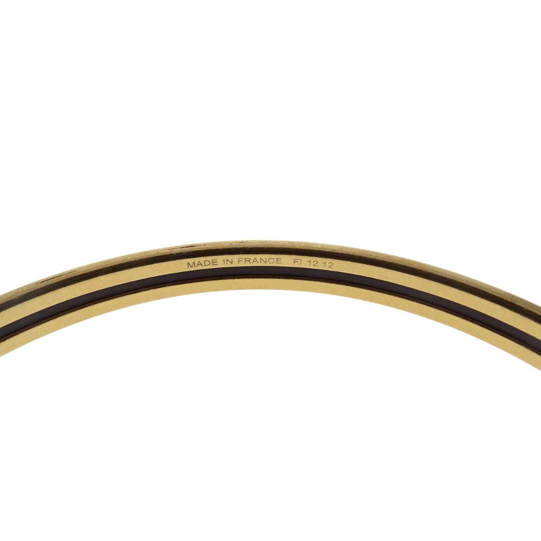 Hermes Printed Enamel Bangle 65 Blue & Gold