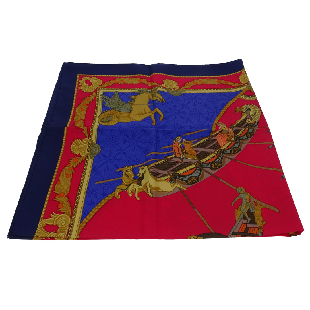 Hermes 100% Silk Les Bissone De Venise Silk Scarf 90 x 90