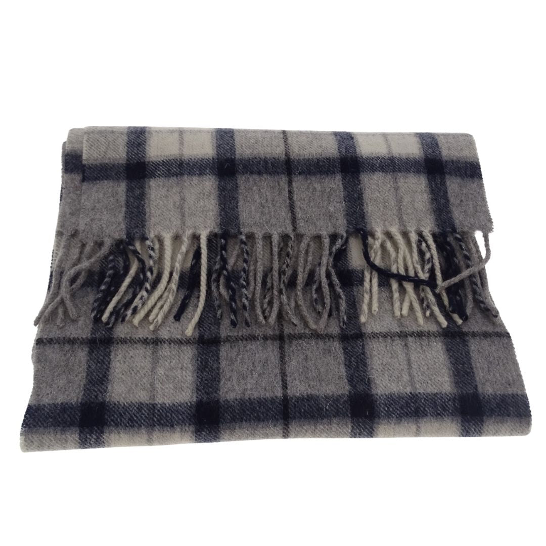 Burberry Scarf Grey/Navy Check 100% Lambswool