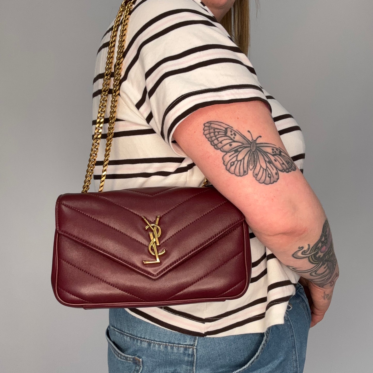 Saint Laurent Loulou Small NM Rouge Cabernet GHW 2025