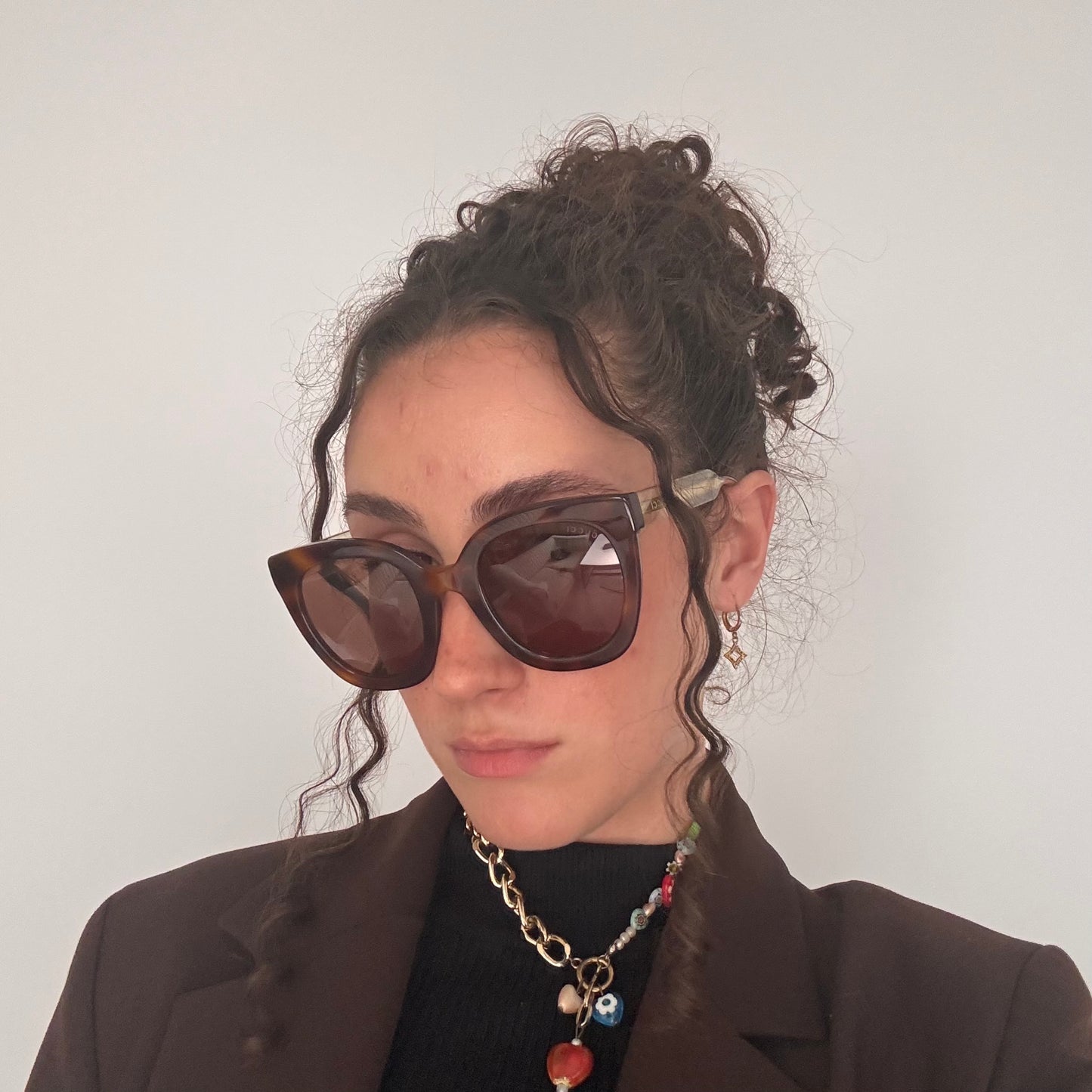 Gucci Cat Eye Tortoise & Gold Resin Frame Sunglasses GG06564S