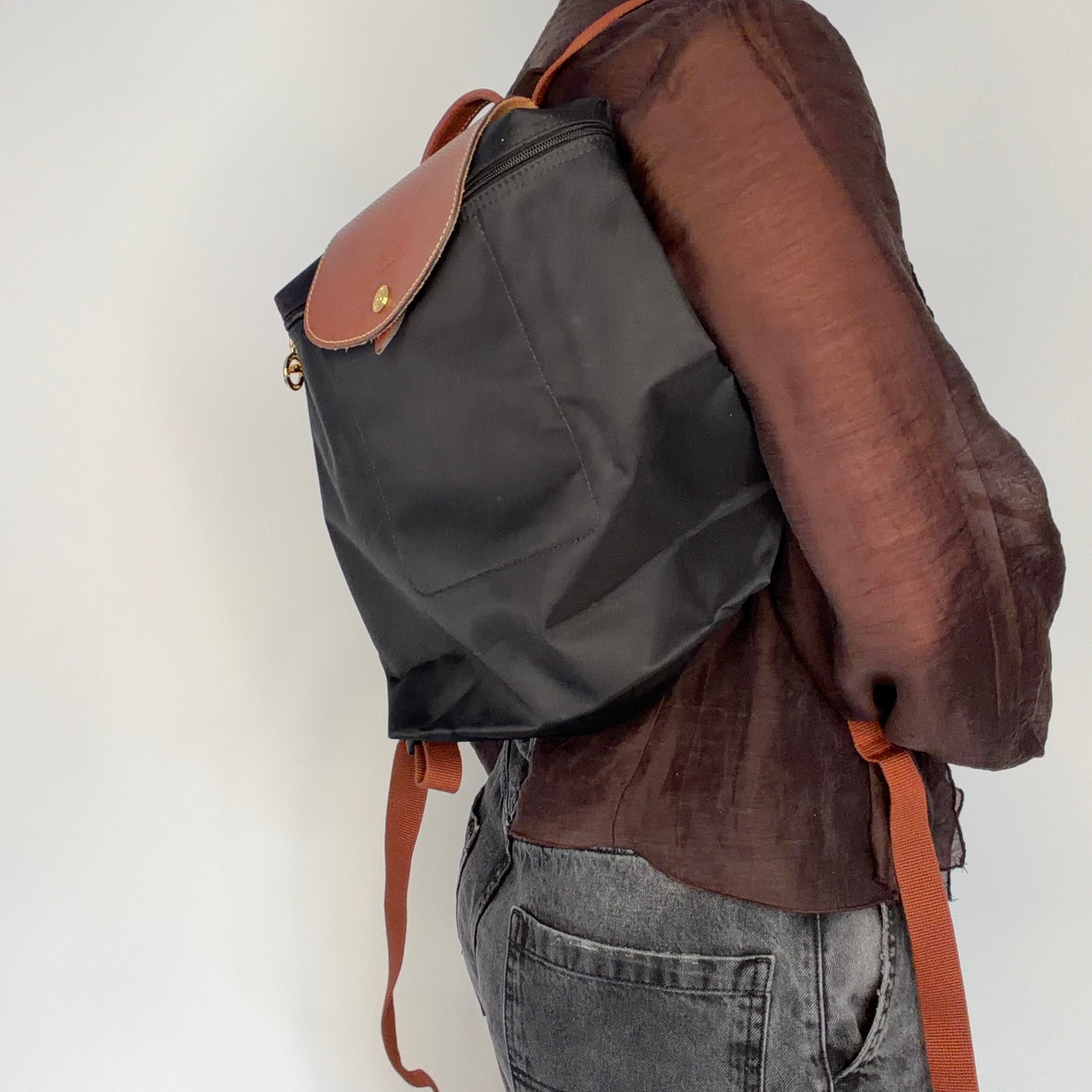 Longchamp Le Pliage Backpack Black/Brown
